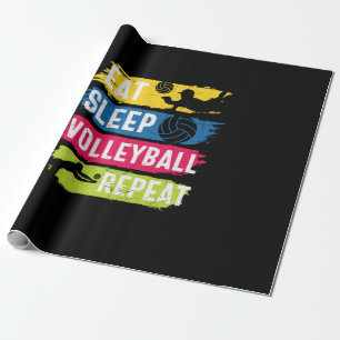 Papier Cadeau Joueur de Volleyball Manger Dormir Volleyball Ré