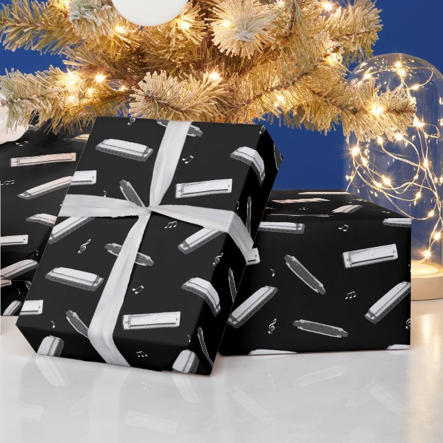 Papier Cadeau Joueur d'harmonica (Vacances)