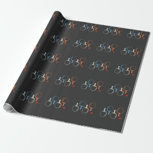 Papier Cadeau Joueur rétro de tennis de table et de ping-pong