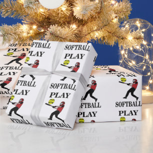 Papier Cadeau Joueuse de softball joue au softball