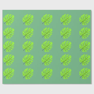 Papier Cadeau Jour de la Terre Feuilles Vertes 