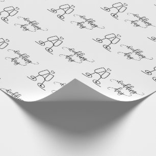 Papier Cadeau Jour de mariage Champagne Verres blanc sans coutur