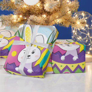 Papier Cadeau Jour de Pâques amusant Bunny