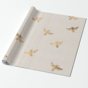 Papier Cadeau Jour des mères Cadeau or Reine abeille
