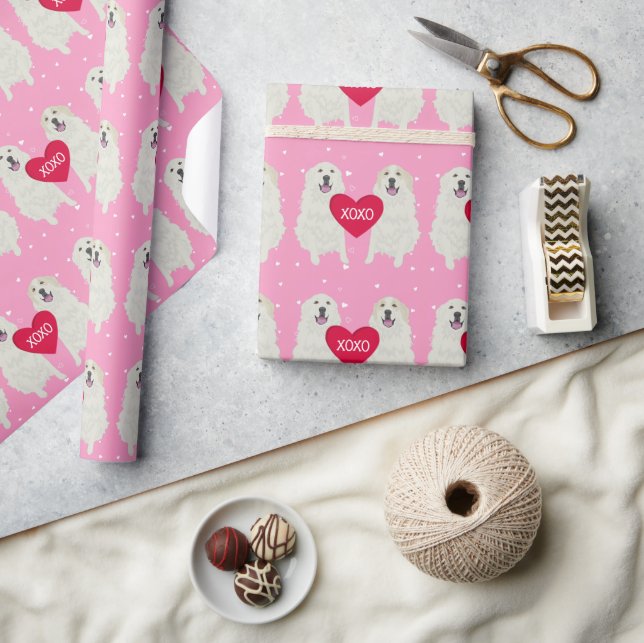Papier Cadeau Jour des Valentines des Grands Pyrénées (Artisanat)