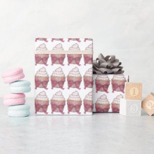Papier Cadeau Jour des Valentines du Mariage de gâteau de Cupcak
