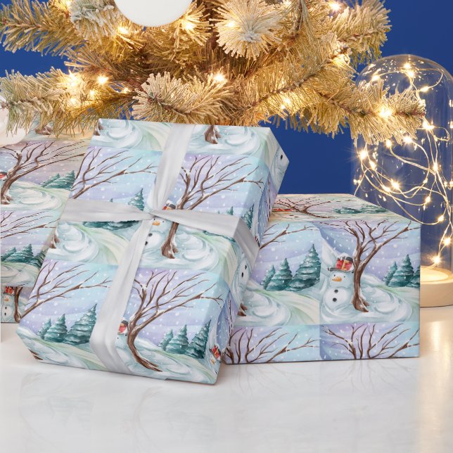 Papier Cadeau Jour d'hiver Snowman (Vacances)