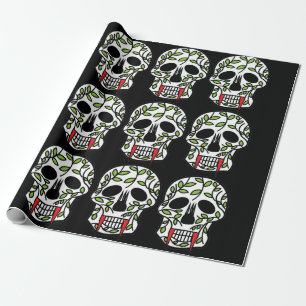 Papier Cadeau Jour du crâne de sucre de la fête de l'Halloween m