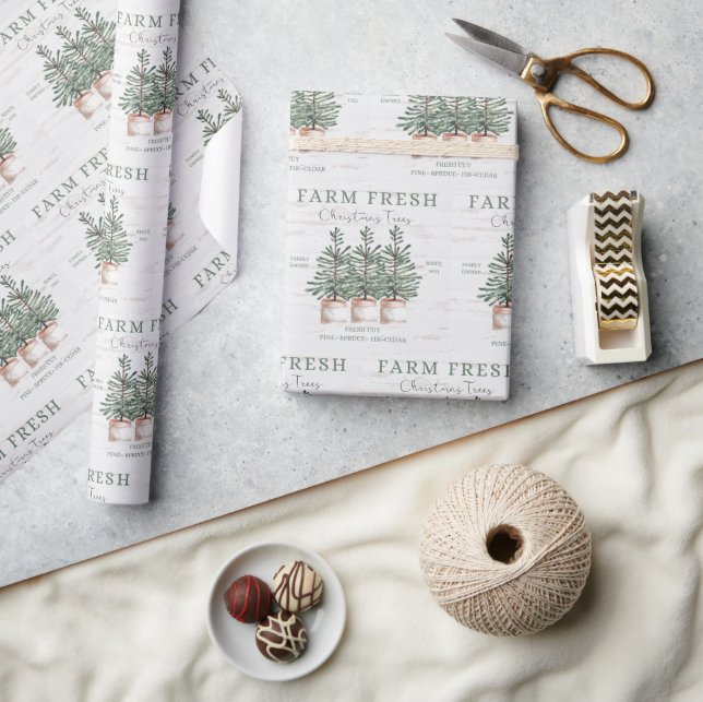 Papier Cadeau Jour férié de Noël rustique Étiquette (Artisanat)