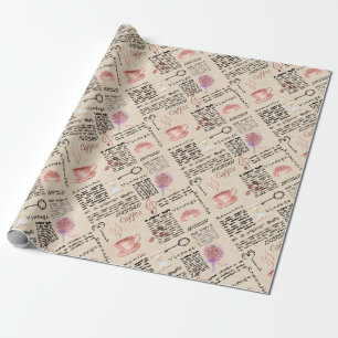 Papier Cadeau Journal vintage romantique