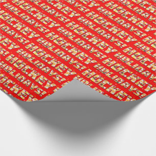 Papier Cadeau Jours fériés de hockey Noël envelopper avec Motif 
