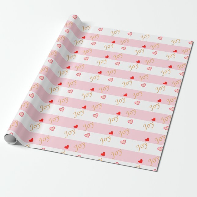 Papier Cadeau Joy Heart Motif (Déroulé)