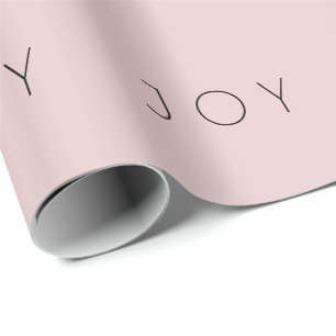 Papier Cadeau Joy Minimalist Rose Gold Black Typography Motif 