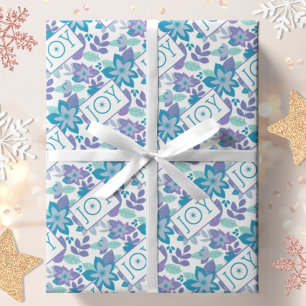 Papier Cadeau Joy Motif botanique moderne Noël