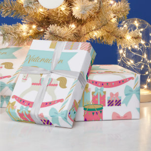 Papier Cadeau Joyaux de Noël Pastel Festin Casse-Noisette