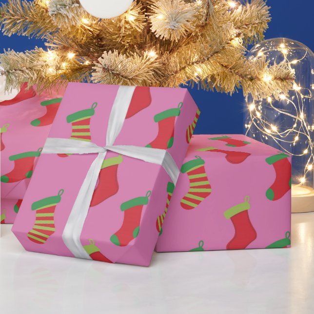 Papier Cadeau Joyaux de Noël rose mignonne Filles Motifs Noël (Vacances)