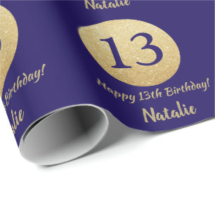 Papier Cadeau Joyeuse 13e anniversaire Parties scintillant de la