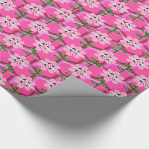 Papier Cadeau Joyeuse Bee Day Girl rose Anniversaire Bumblebee