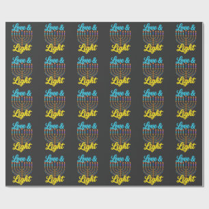 Papier Cadeau Joyeuse célébration des lumières de la menorah de