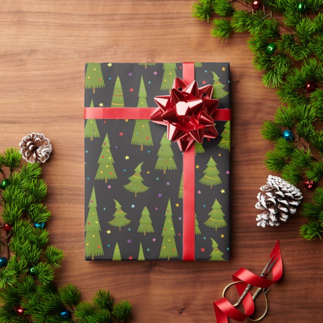 Papier Cadeau Joyeuse ferme d'arbres de Noël (Cadeau de vacances)