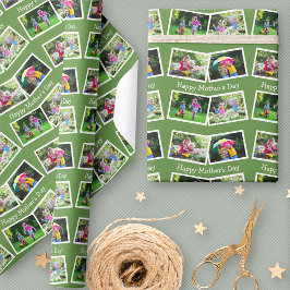 Papier Cadeau Joyeuse Fête des mères - 4 Photo Collage Zigzag - 