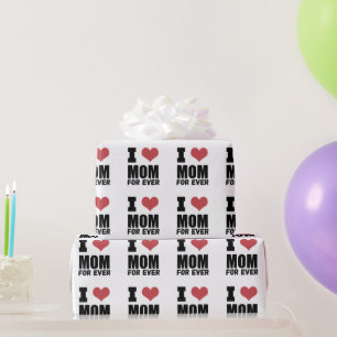 Papier Cadeau Joyeuse Fête des mères Amour maman pour toujours