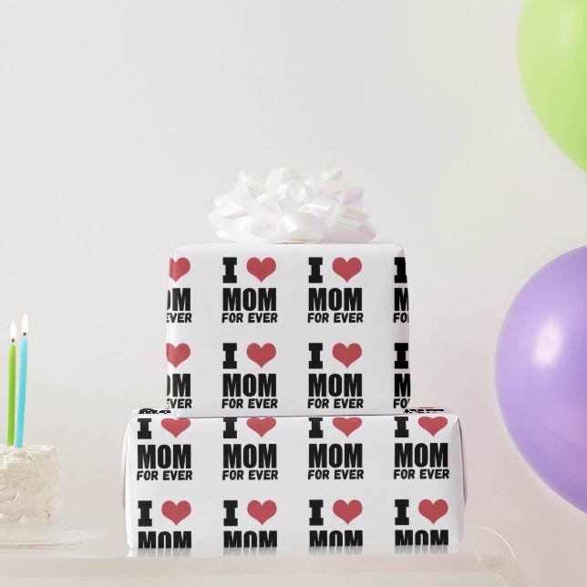 Papier Cadeau Joyeuse Fête des mères Amour maman pour toujours (Cadeaux de fête)