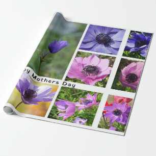 Papier Cadeau Joyeuse Fête des Mères Anemone Collage