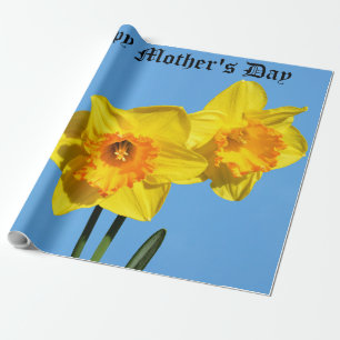 Papier Cadeau Joyeuse Fête des Mères Daffodils Médaille d'or fle