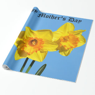 Papier Cadeau Joyeuse Fête des Mères Daffodils Médaille d'or fle