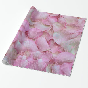 Papier Cadeau Joyeuse fête des mères ou ton texte Pétales roses 