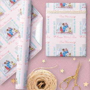 Papier Cadeau Joyeuse fête des mères Photo personnalisée