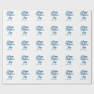 Papier Cadeau Joyeuse fête des pères nom gris amour meilleur pap