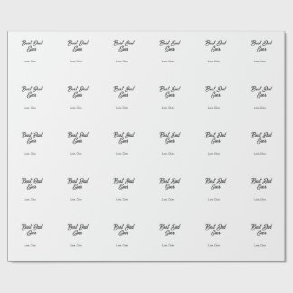Papier Cadeau Joyeuse fête des pères nom gris amour meilleur pap