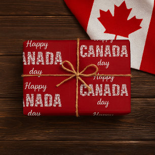 Papier Cadeau Joyeuse fête du Canada