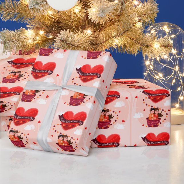 Papier Cadeau Joyeuse Saint-Valentin  (Vacances)