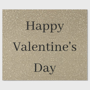 Papier Cadeau Joyeuse Saint-Valentin Pailleté Or Noir Personnali