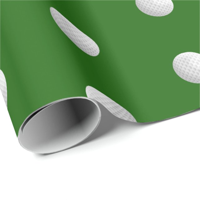 Papier Cadeau Joyeuses balles de golf 50e anniversaire (Coin rond)