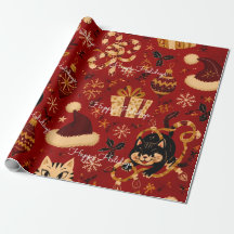 Joyeuses Fêtes Carreaux Rouge Noël