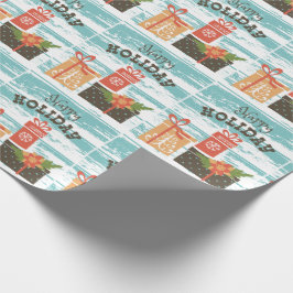 Papier Cadeau Joyeuses fêtes de Noël présents