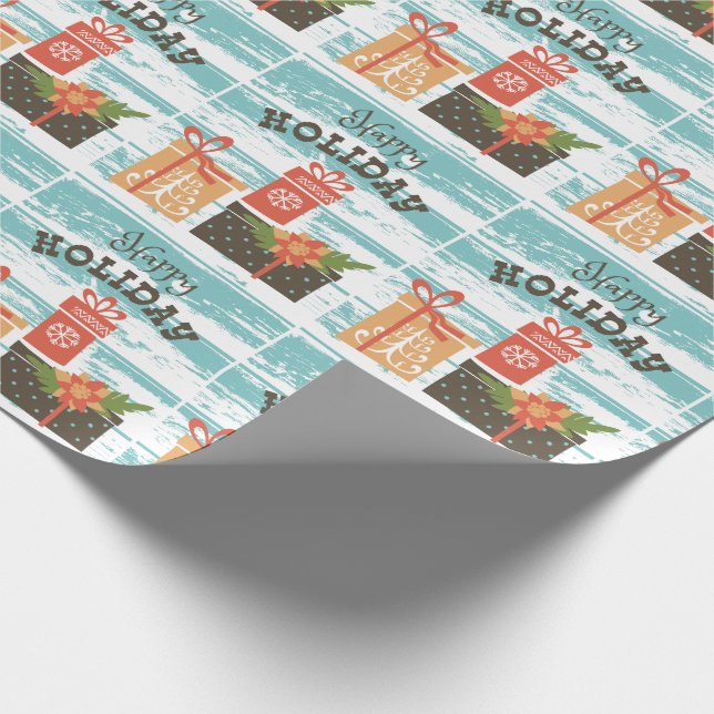 Papier Cadeau Joyeuses fêtes de Noël présents (Coin)