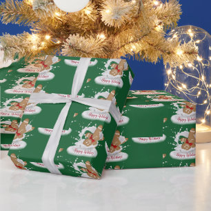 Papier Cadeau Joyeuses fêtes Homme en pain d'épice au lait