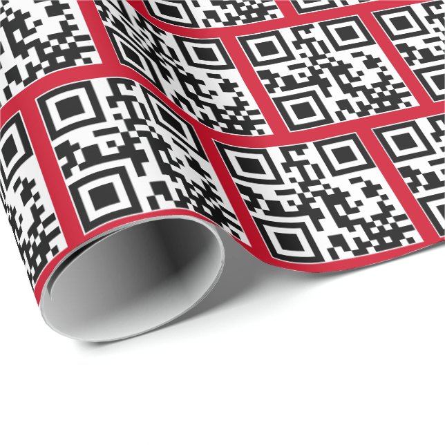 Papier Cadeau Joyeuses Fêtes QR Code (Coin rond)