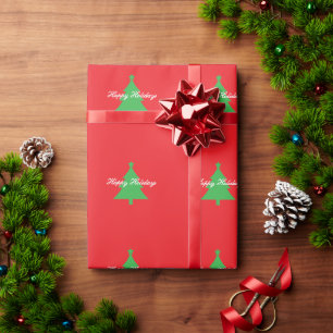 Papier Cadeau Joyeuses Fêtes Rouge Clair Noël Nouvel An