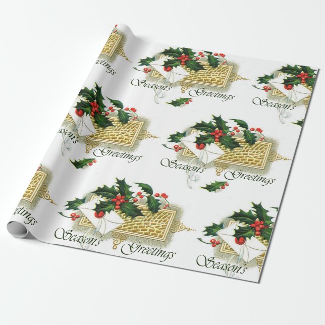 Papier Cadeau Joyeuses Fêtes vintages (Déroulé)