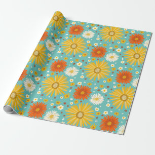 Papier Cadeau Joyeuses marguerites Motif coloré