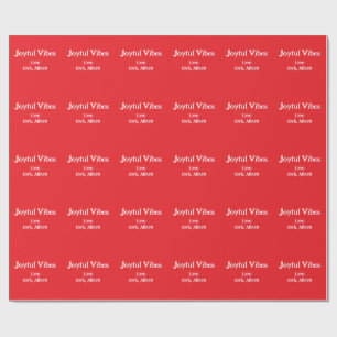 Papier Cadeau Joyeuses Vibes rouge Noël vacances amour famille s
