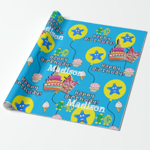 Papier Cadeau Joyeux 10e anniversaire Wrapping Ballons papier #1