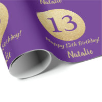 Joyeux 13e anniversaire Parties scintillant violet