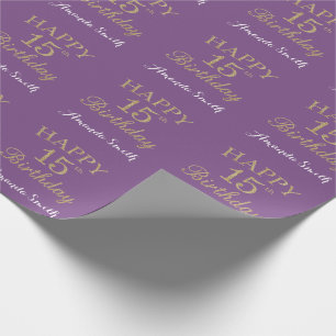 Papier Cadeau Joyeux 15e anniversaire de la Parties scintillant 